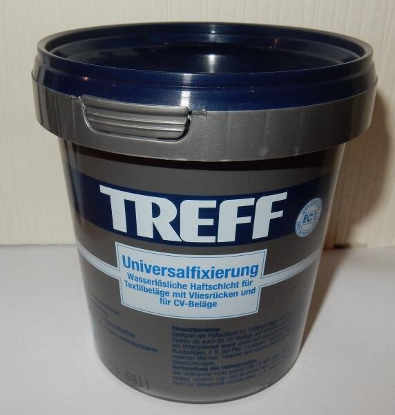 Treff Universalfixierung für Textilbeläge mit Vliesrücken und CV Beläge - Teppichkleber, PVC-Fixierung, Klebstoff 12 kg